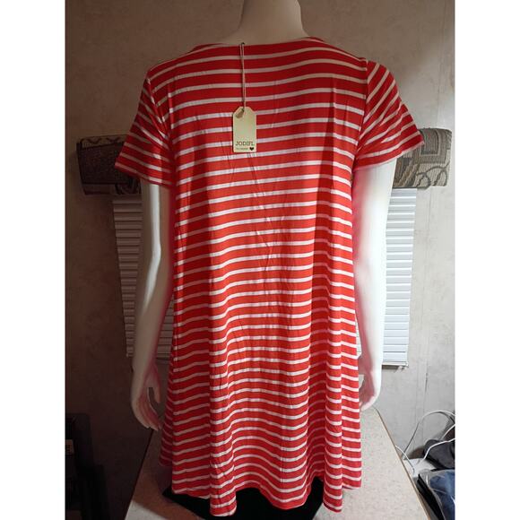 NWT Jodifl Red White Stripe Swing Dress Small Soft Stretch Everyday Casual - Picture 5 of 13